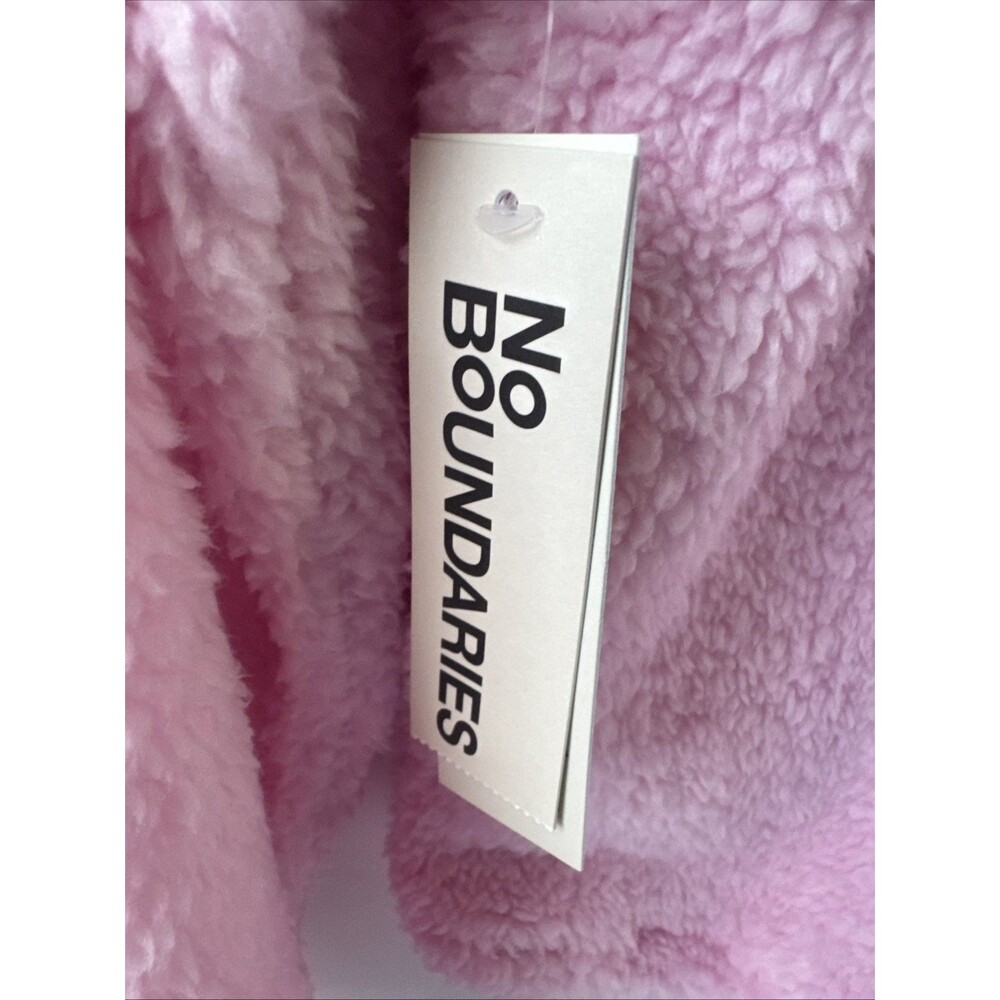 No Boundaries Pink Sherpa Fleece Zip Jacket Women’s Size M Cozy Soft - Picture 9 of 10